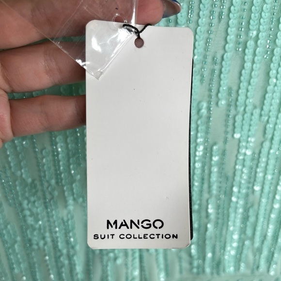 MANGO MNG Suit Floor Length Sequin Beaded Sheer Overlay Gown Dress - D20 - Picture 4 of 8